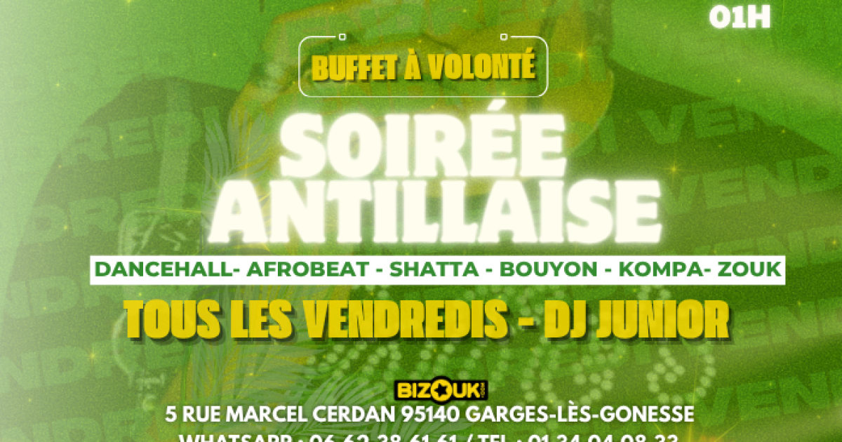 Soirée Antillaise & Buffet À Volonté Créole