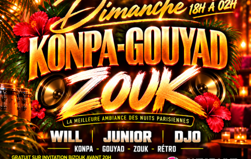 Dimanche Konpa Gouyad - Zouk - Entrée Gratuite Jusqu'À 20h