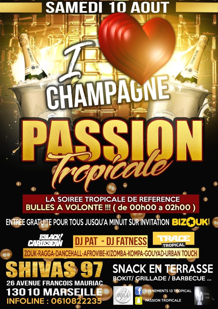 Soirée I Love Champagne Passion Tropicale  - Affiche