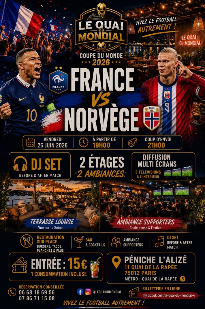Le Quai Du Mondial France - Norvège  - Affiche