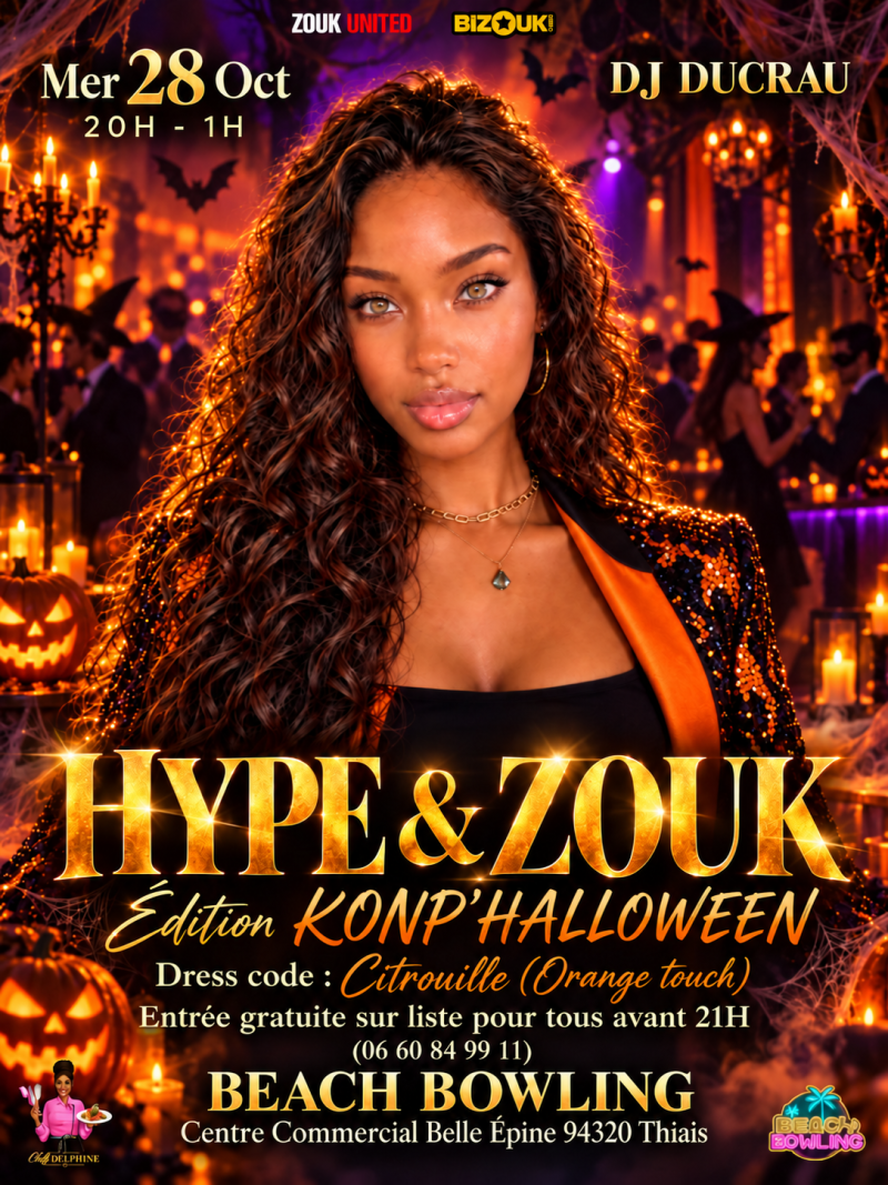 Hype & Zouk Édition Konp'Hallowen Avec Dj Ducrau  - Affiche