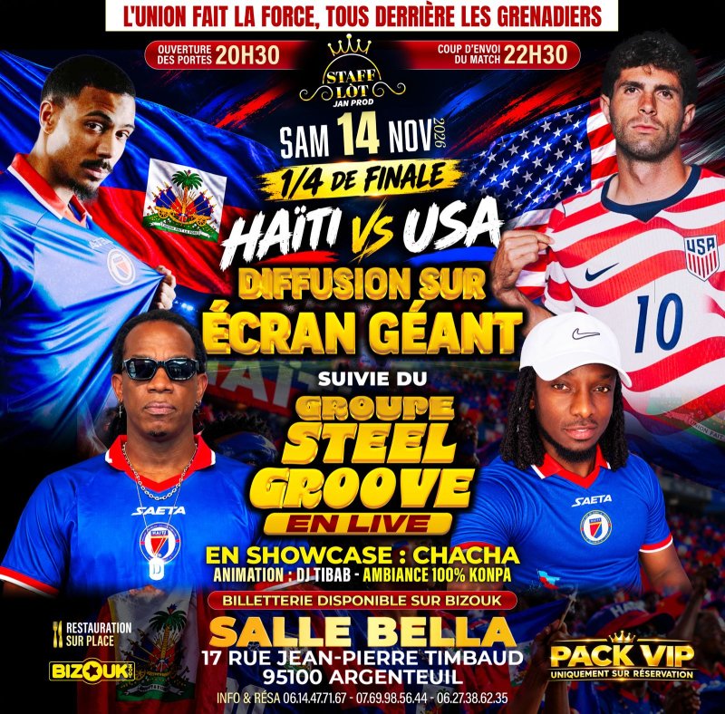 Steel Groove En Live & Diffusion Du Match Haïti Vs Usa Sur Écran Géant