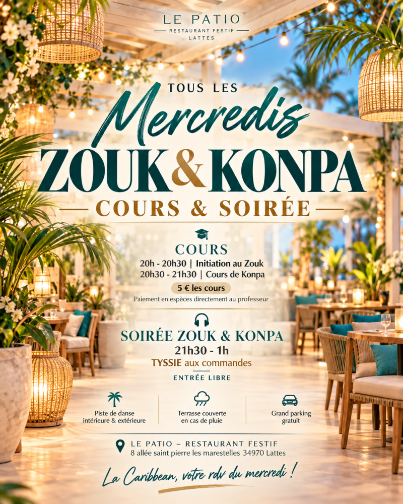 Zouk & Konpa - Tous Les Mercredis - Affiche