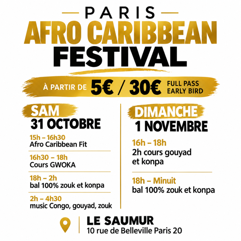 Paris Afro Caribbean Festival: Gwo Ka, Zouk, Konpa,