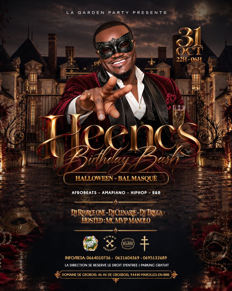 Garden Party X Heencs Bday Bash | Sam 31 Oct | Haloween • Bal Masqué - Affiche