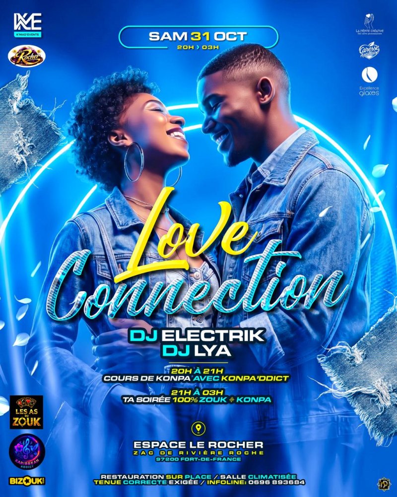 Love Connection Dj Electrik Dj Lya Les As Du Zouk - Affiche