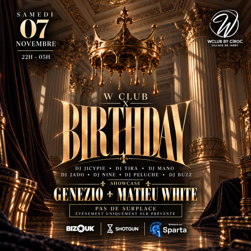 W Club X Birthday - Genezio & Mathieu White En Showcase - Affiche