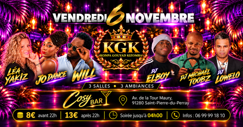 Kgk Night  Konpa Gouyad Kizomba - Affiche
