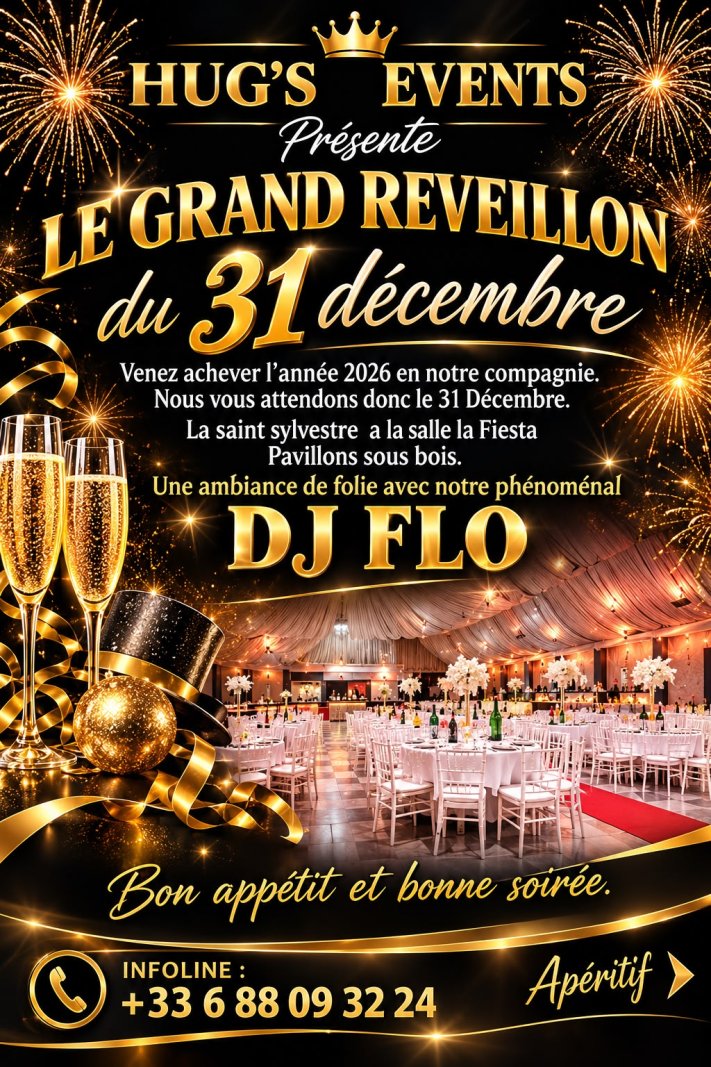 Le Grand Réveillon Du 31 Décembre 26 Merci De Préciser Votre Choix De Plat Lors De La Réservation - Affiche