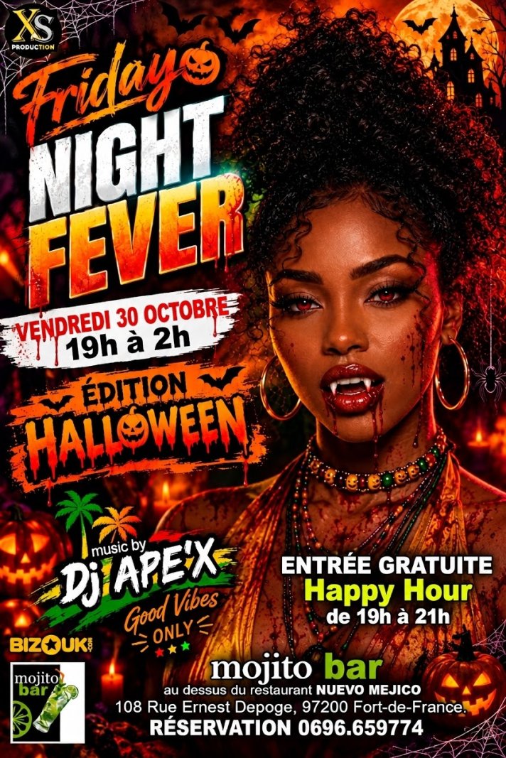 Friday Night Fever Halloween - Dj Ape'X ( À 3 Minutes À Pied De La Rue Colorée ) - Affiche