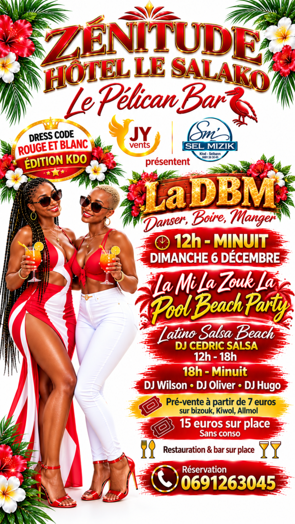 La Dbm – La Mi La Zouk La Zouk La Ka Ba'Y Pool Beach Party Dj Wilson - Affiche