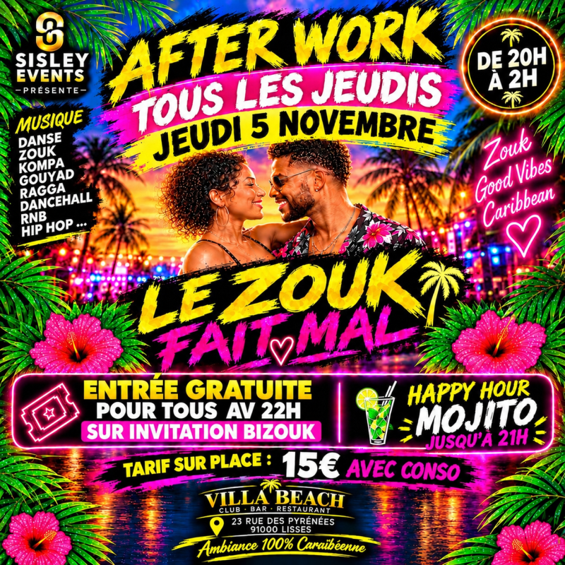 Le Zouk Fait Mal Par Sisley Évents - Affiche