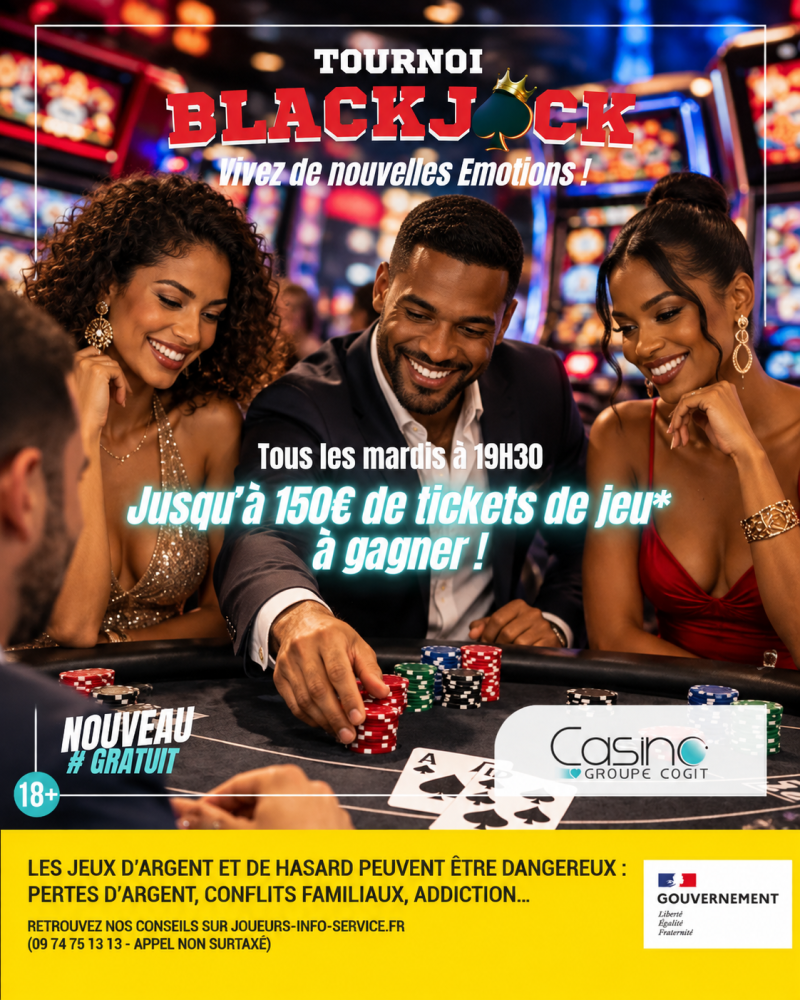 Tournoi Blackjack Gratuit - 03112026 - Affiche